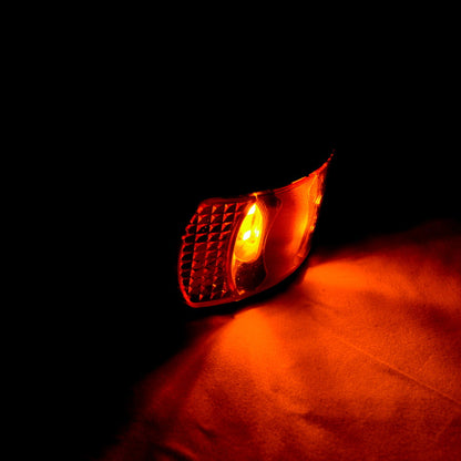 Petit feu de position latéral LED, jaune, 4 diodes, catadioptre, 12/24 V, 71 x 42 x 25 mm, polonais