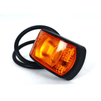 Petit feu de position latéral LED, jaune, 4 diodes, catadioptre, 12/24 V, 71 x 42 x 25 mm, polonais