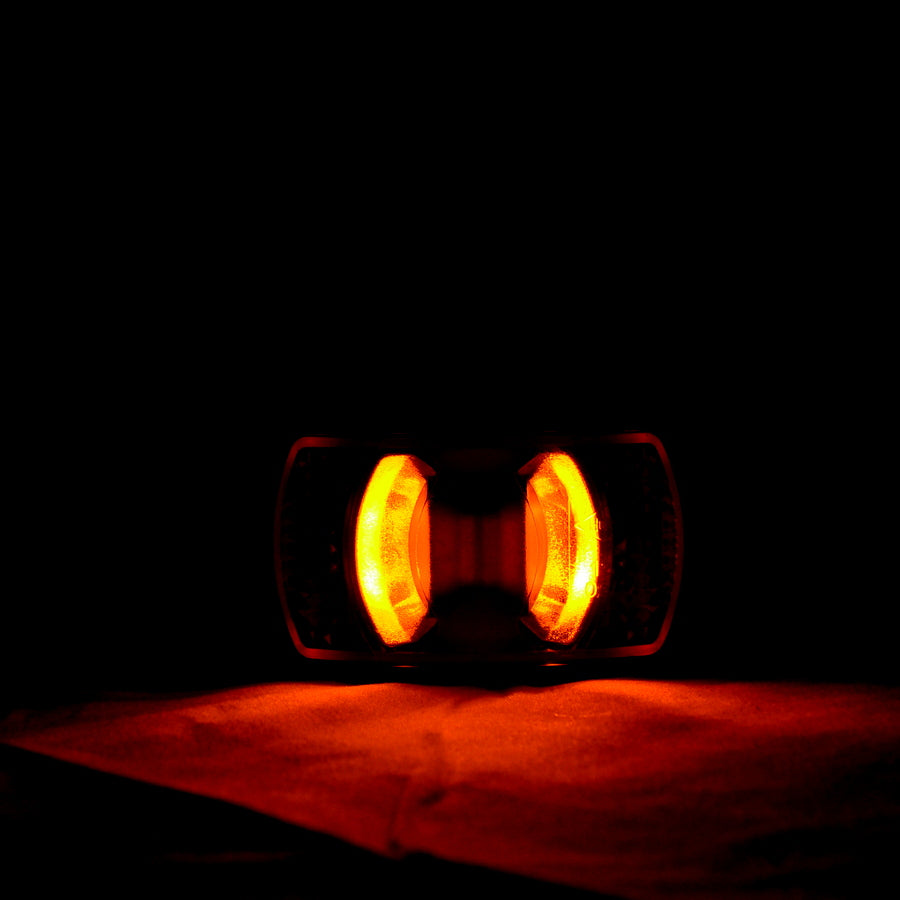 Petit feu de position latéral LED, jaune, 4 diodes, catadioptre, 12/24 V, 71 x 42 x 25 mm, polonais