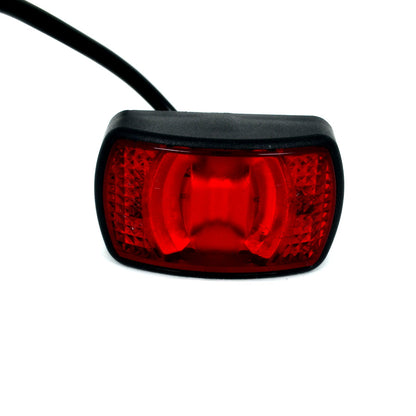 Petit feu de gabarit LED rouge, double arc avec catadioptre, 4 diodes, 12/24 V, 71 x 42 x 25 mm