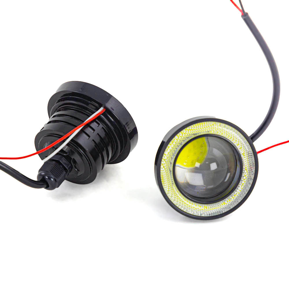 Rundes 65 mm LED-Nebelscheinwerfer-Projektor-Set mit Angel Eyes, flächenbündige Montage