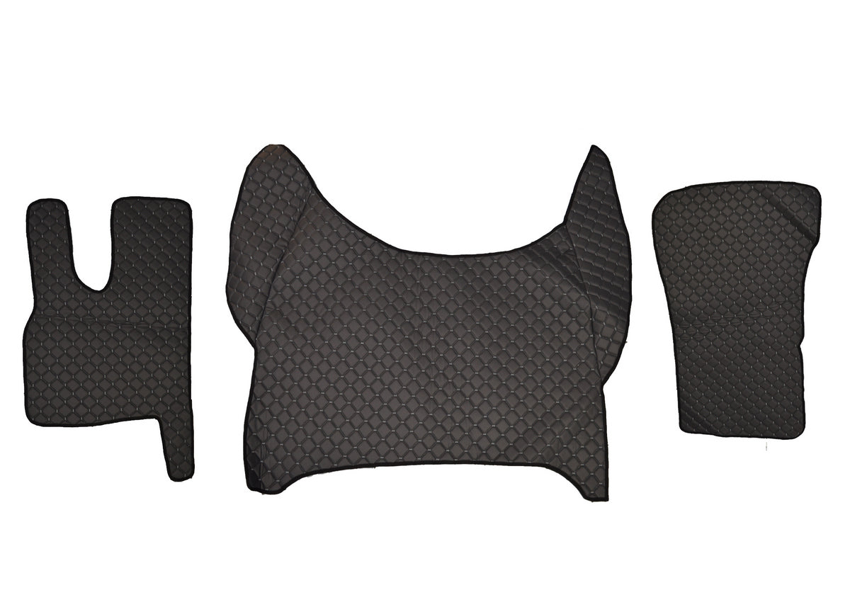 Tapis de sol en cuir synthétique (éco-cuir) gris foncé – adapté pour DAF XF 2021+