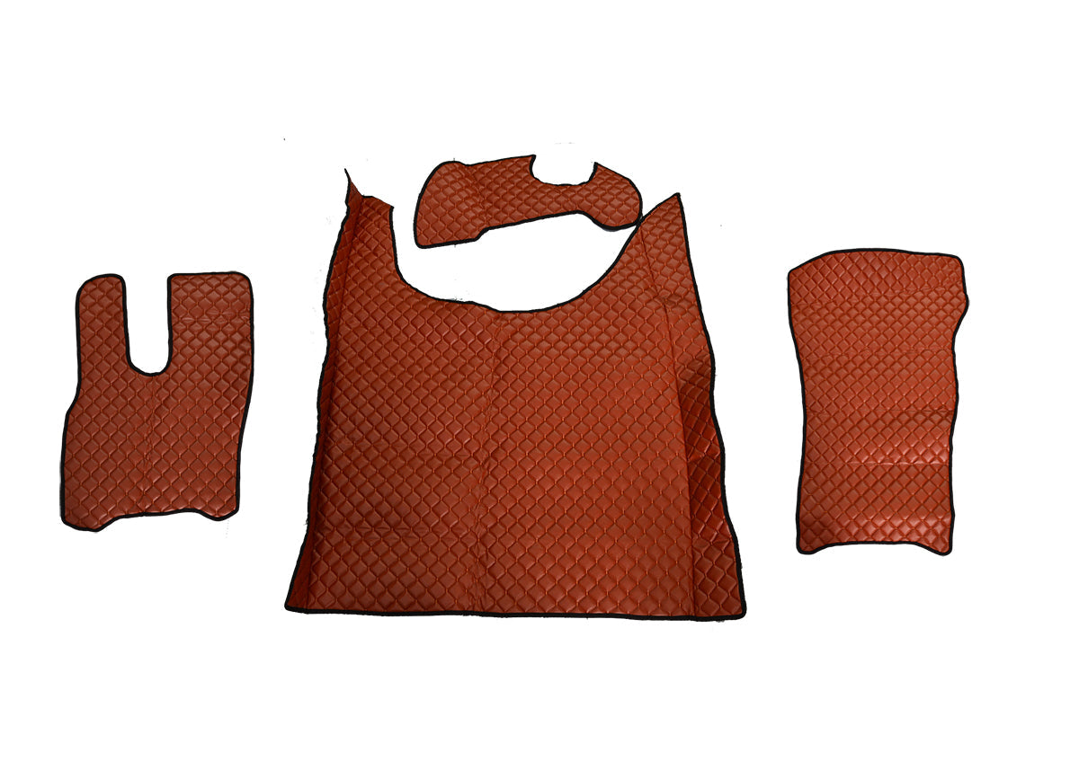 Tapis de sol marron en cuir synthétique (éco-cuir) – adapté pour DAF XG 2022+