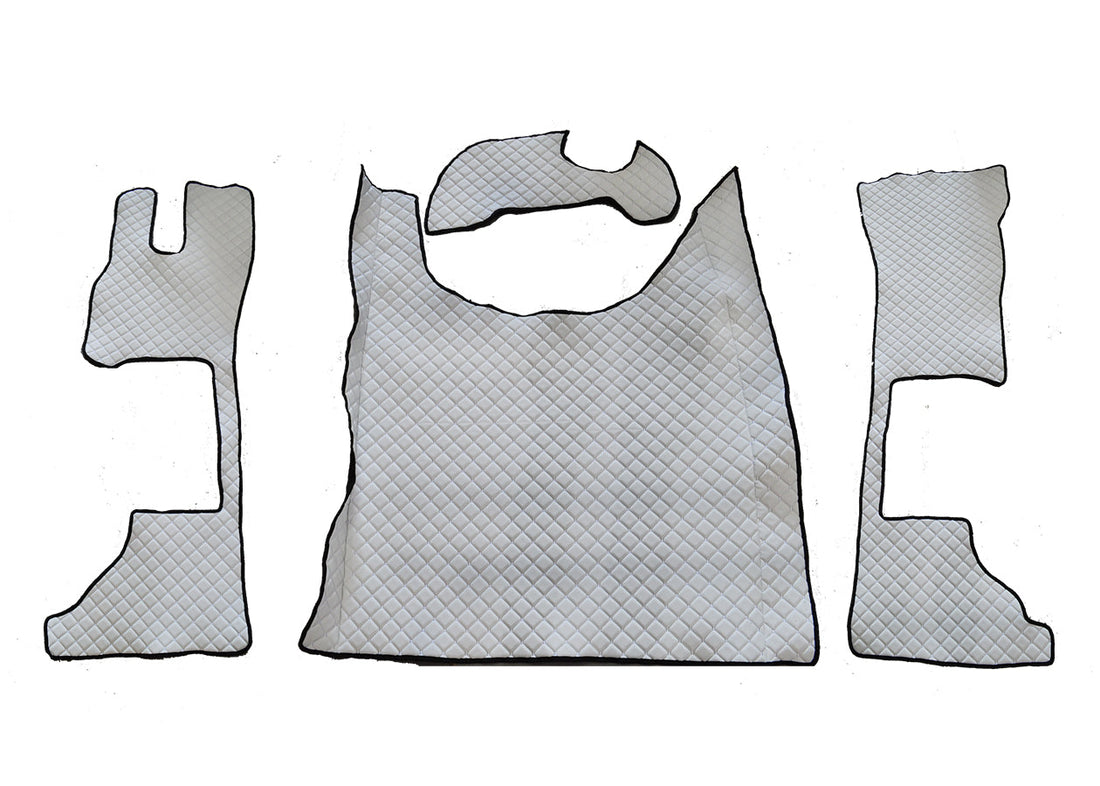 White Eco Leather Floor Mats – Suitable for DAF XG Long Cab 2022+, Driver &amp; Passenger