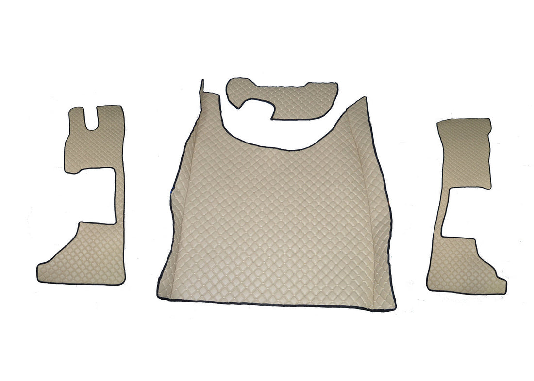 Beige Eco Leather Floor Mats – suitable for DAF XG 2022+, Driver and Passenger, Long Model