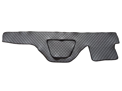 Tapis de tableau de bord – cuir synthétique (éco-cuir), gris foncé, adapté pour DAF XF 105 Euro 5 &amp; Euro 6 (2007+)