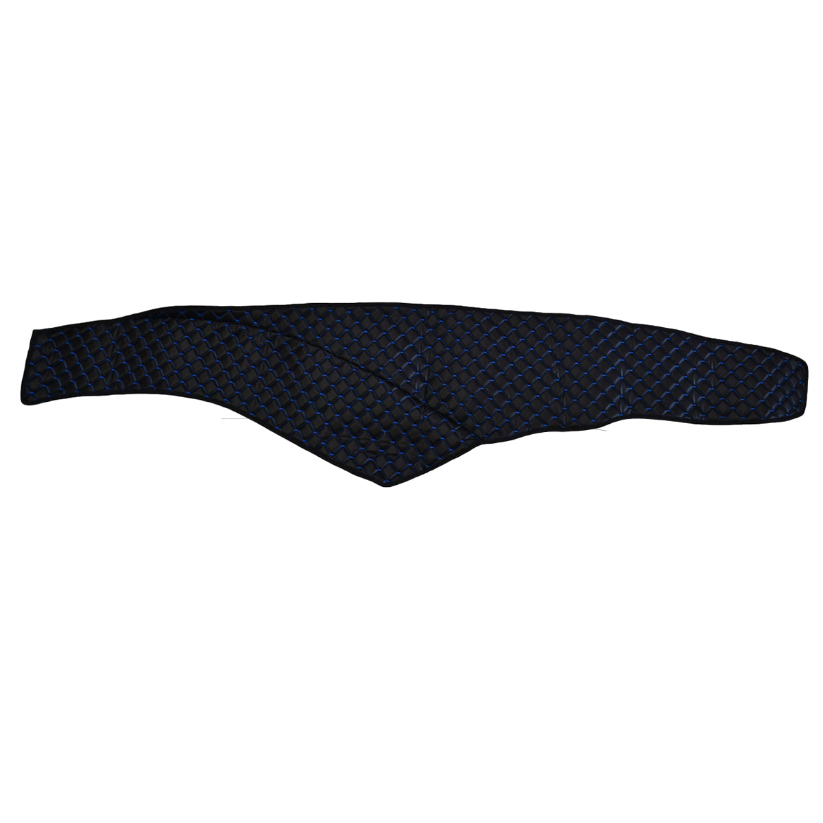 Tapis de tableau de bord – Volant à droite, cuir synthétique (éco-cuir), noir avec surpiqûres bleues, adapté pour Mercedes Actros MP4 cabine 250 cm (à partir de 2011)