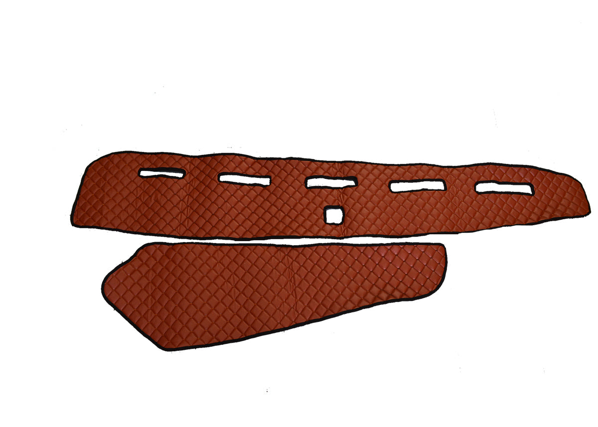 Tapis de tableau de bord – cuir synthétique (éco-cuir), marron, adapté pour Volvo FH4 sans capteur, 2013+