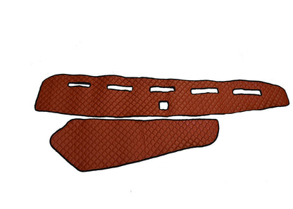 Tapis de tableau de bord – cuir synthétique (éco-cuir), marron, adapté pour Volvo FH4 sans capteur, 2013+