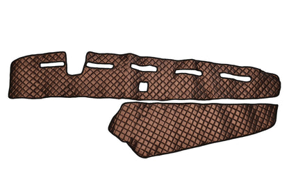 Tapis de tableau de bord – cuir synthétique (éco-cuir), cuivre, adapté pour Volvo FH4 avec capteur (2013+)