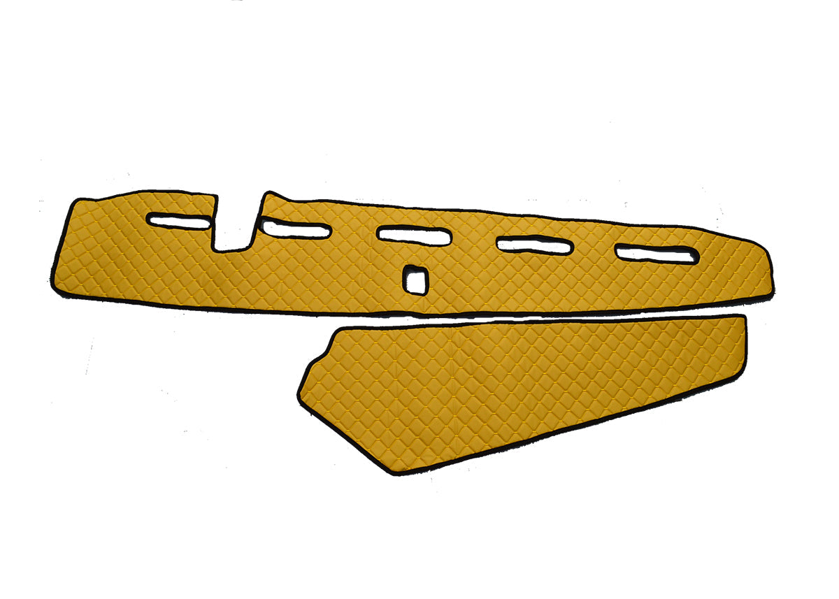 Tapis de tableau de bord – cuir synthétique (éco-cuir), jaune, adapté pour Volvo FH4 avec capteur, 2013+