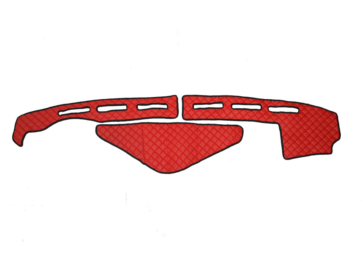 Tapis de tableau de bord en cuir – Rouge, adapté pour Renault T avec capteur, cabine High Sleeper, 2013+