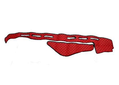 Tapis de tableau de bord – Cuir synthétique (éco-cuir), rouge, adapté pour Renault K sans capteur