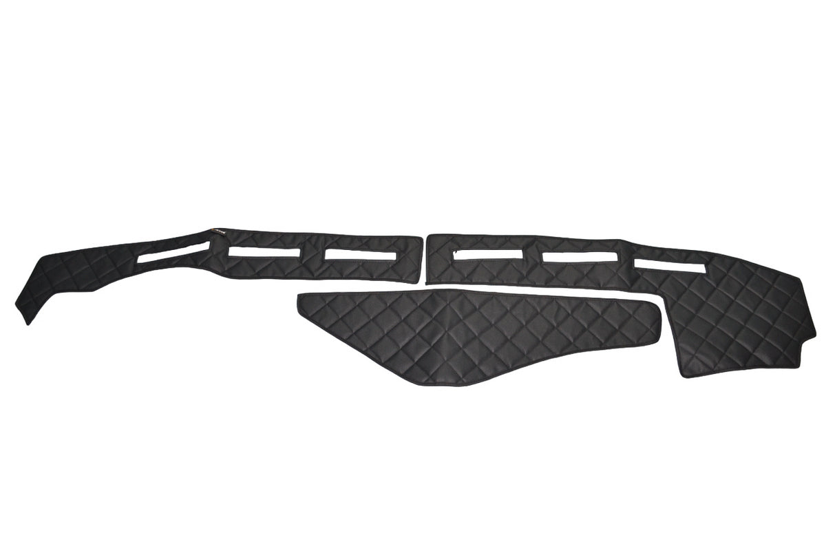 Tapis de tableau de bord – cuir synthétique (éco-cuir), noir, adapté pour Renault K avec capteur