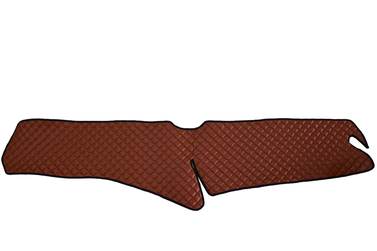 Tapis de tableau de bord – cuir synthétique (éco-cuir) marron, adapté pour Scania R 2017+, modèle sans ouverture
