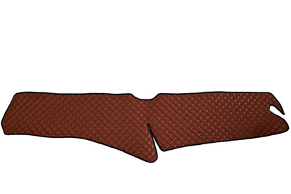Tapis de tableau de bord – cuir synthétique (éco-cuir) marron, adapté pour Scania R 2017+, modèle sans ouverture