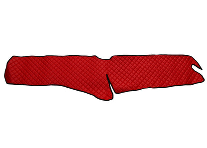 Tapis de tableau de bord – cuir synthétique (éco-cuir), adapté pour Scania R 2017+, rouge, sans découpe