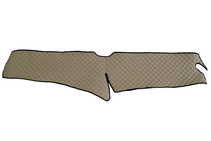 Tapis de tableau de bord – Cuir synthétique (éco-cuir), beige, adapté pour Scania R 2017+, modèle sans ouverture