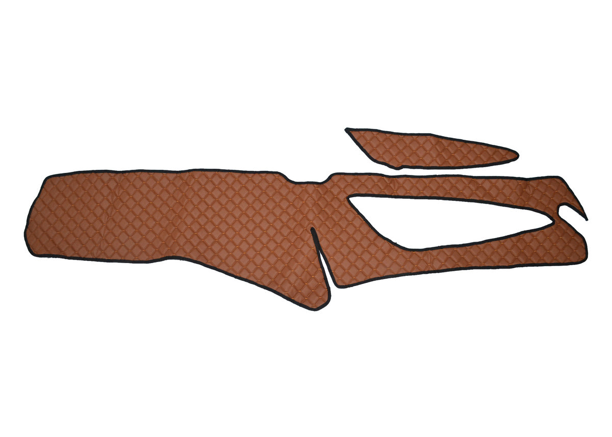 Tapis de tableau de bord – cuir synthétique (éco-cuir), adapté pour Scania R 2017+, marron