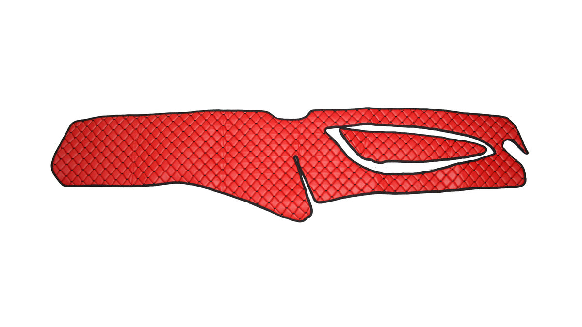 Tapis de tableau de bord – cuir synthétique (éco-cuir), adapté pour Scania R 2017+, rouge