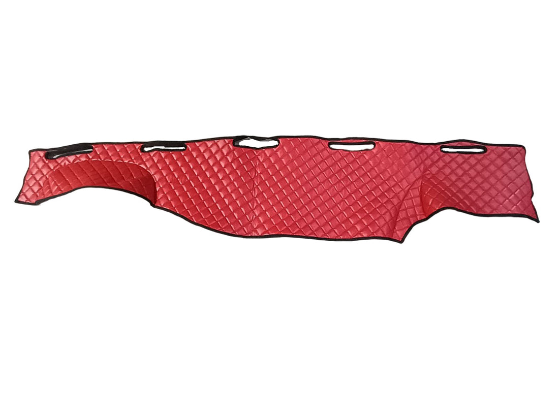 Tapis de tableau de bord – cuir synthétique (éco-cuir), sans découpes, rouge, adapté pour MAN TGA 2000–2005