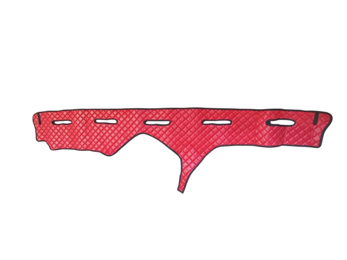 Tapis de tableau de bord – cuir synthétique (éco-cuir), rouge, adapté pour Iveco Stralis Hi-Way 460