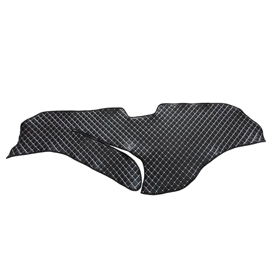 Tapis de tableau de bord en cuir noir – surpiqûres blanches, adapté pour DAF XF/XG/XG+, 2021+