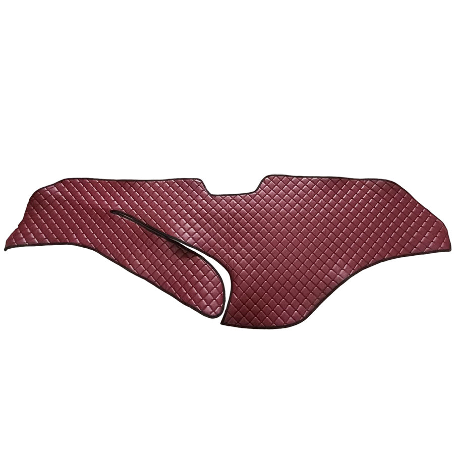 Tapis de tableau de bord en cuir synthétique (éco-cuir) – bordeaux, adapté pour DAF XF/XG/XG+, 2021+