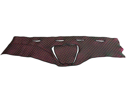 Housse de tableau de bord en cuir noire – adaptée pour Mercedes Actros 1844 MP3 (2009–2015), surpiqûres rouges