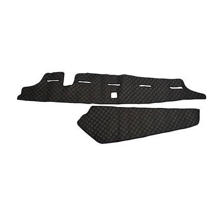 Tapis de tableau de bord – cuir synthétique (éco-cuir), noir, adapté pour Volvo FH 5 2020+, avec capteur, modèle bord de colonne