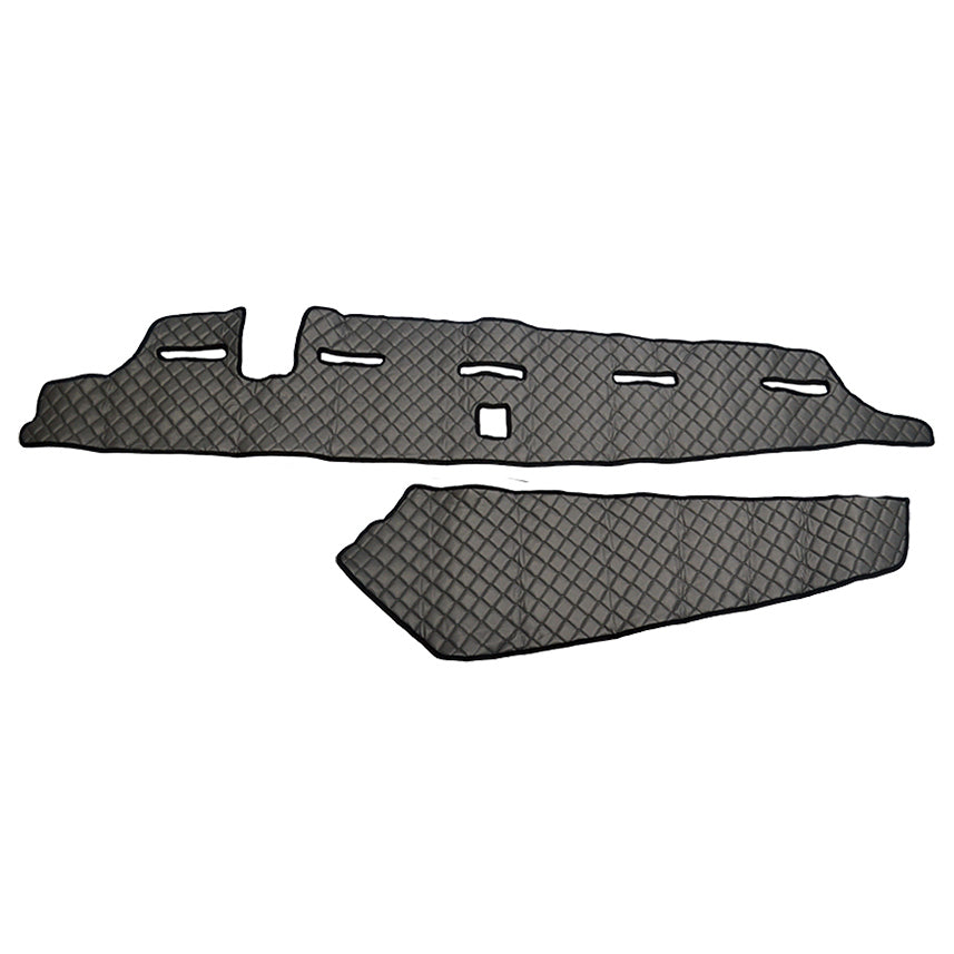 Tapis de tableau de bord – cuir synthétique (éco-cuir), gris foncé, adapté pour Volvo FH5 2020+, avec capteur, modèle côté colonne