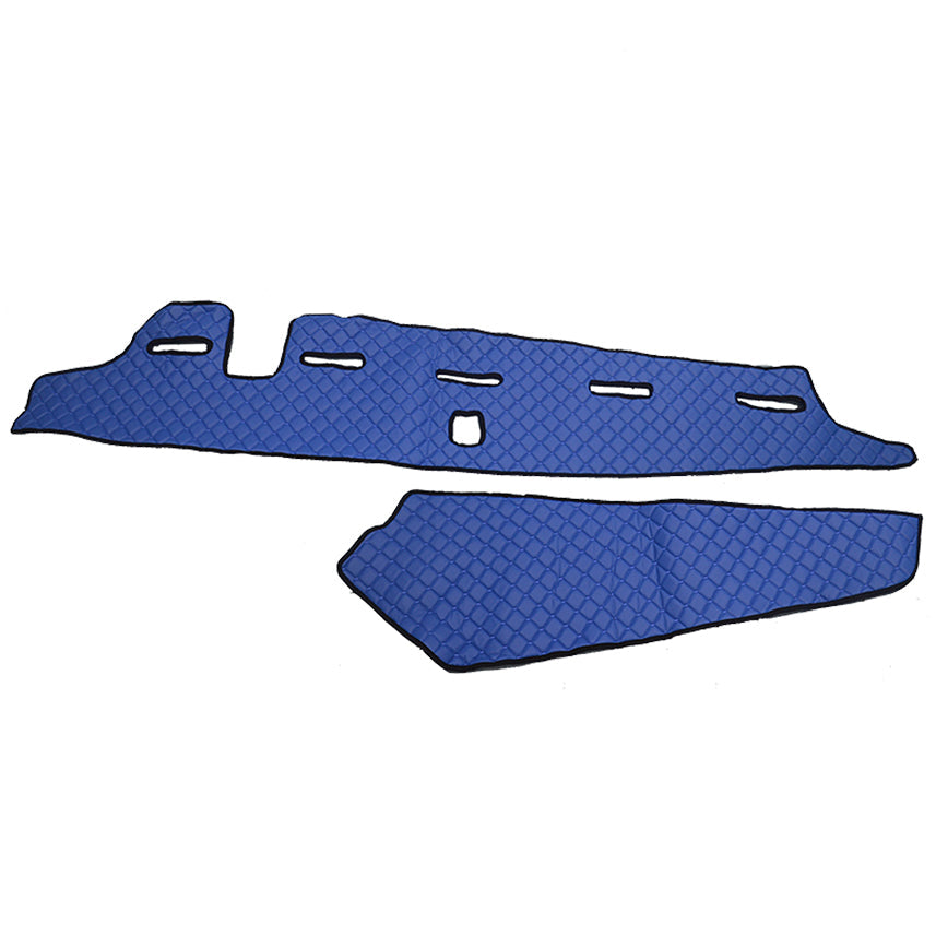 Tapis de tableau de bord – Cuir synthétique (éco-cuir), adapté pour Volvo FH5 avec capteur 2020+, bleu, modèle bord de colonne