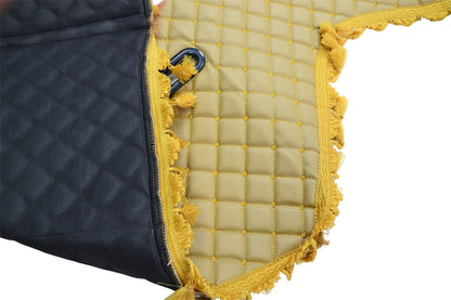 Tapis de tableau de bord – cuir synthétique (éco-cuir) avec franges, adapté pour DAF CF85 2006–2014