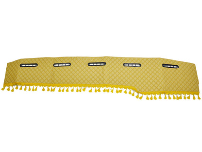 Tapis de tableau de bord – cuir synthétique (éco-cuir) beige avec franges décoratives, adapté pour Mercedes Actros Euro 5