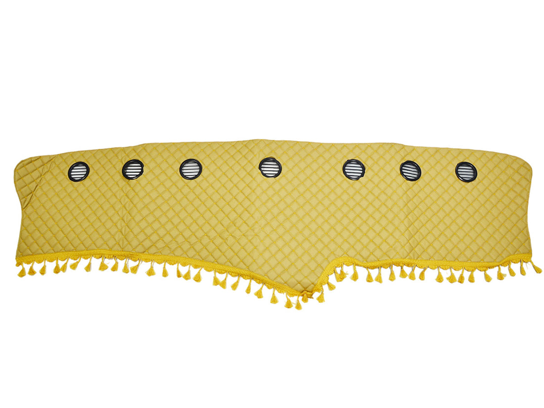 Μπεζ πατάκι ταμπλό – τεχνητό δέρμα (eco leather) με φούντες, κατάλληλο για Scania G 360