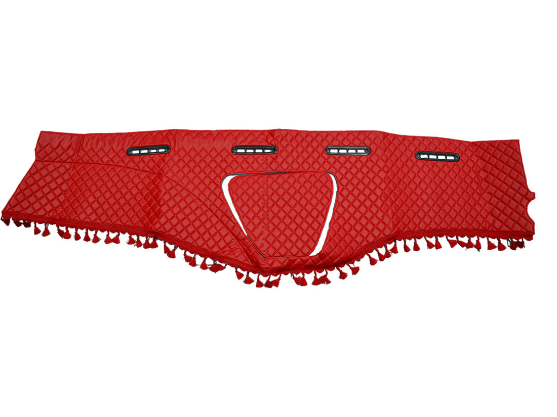 Cache-tableau de bord rouge à franges – adapté pour Mercedes Actros 1844 MP3 (2009–2015)