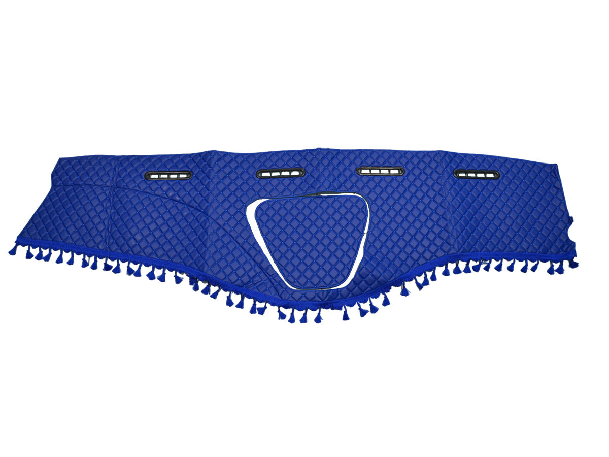 Housse de tableau de bord bleue adaptée pour Mercedes Actros 1844 MP3 2009–2015 avec franges