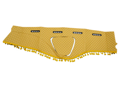 Couvre-tableau de bord beige avec franges – adapté pour Mercedes Actros 1844 MP3 (2009–2015)