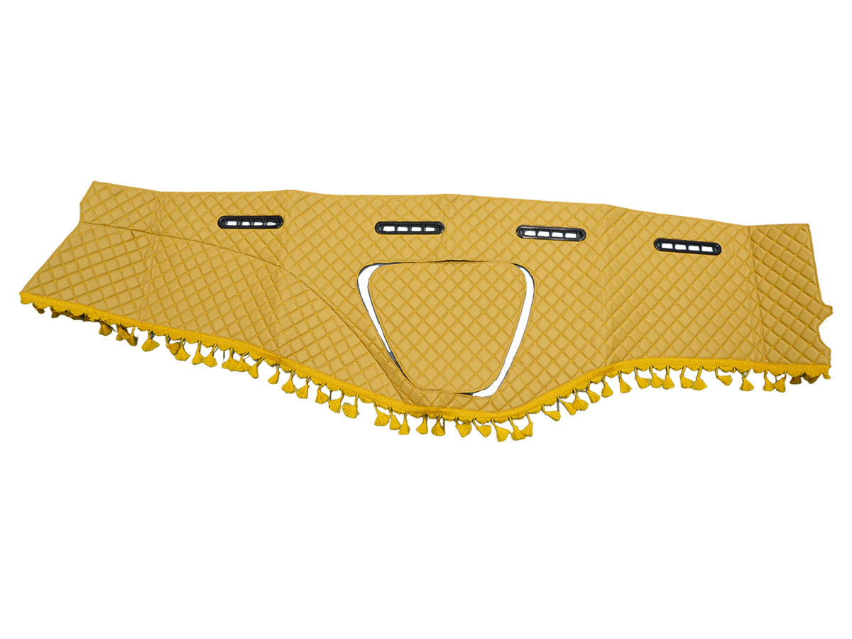 Couvre-tableau de bord beige avec franges – adapté pour Mercedes Actros 1844 MP3 (2009–2015)