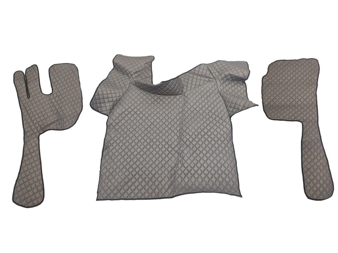 Jeu de tapis de sol en cuir – adapté pour Volvo FH12/FH16 2002–2012, gris foncé