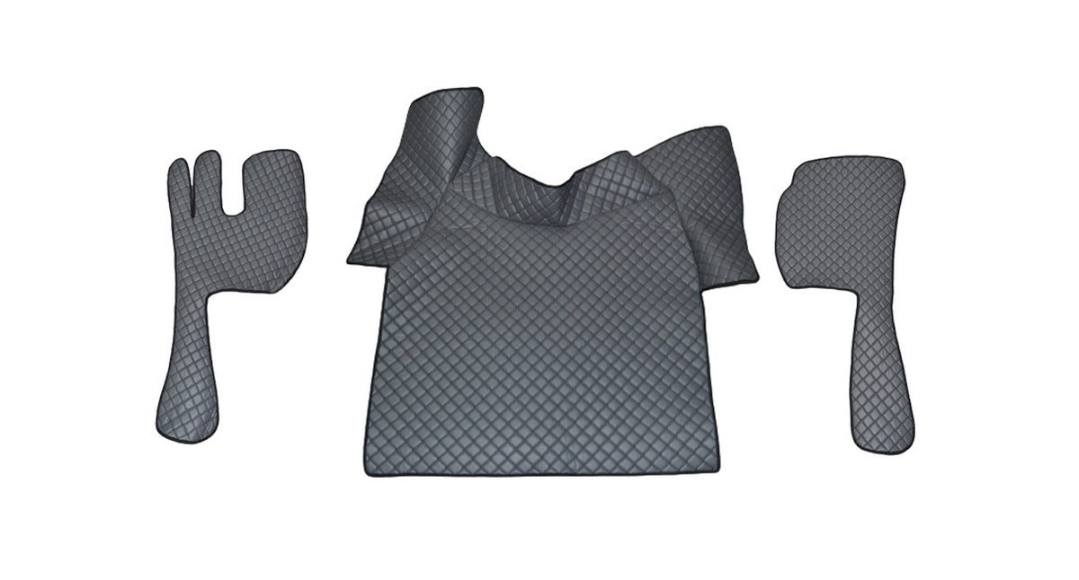 Jeu de tapis de sol en cuir – adapté pour Volvo FH12/FH16 2002–2012, gris