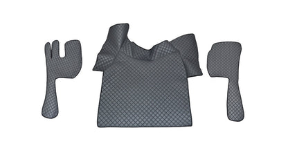 Jeu de tapis de sol en cuir – adapté pour Volvo FH12/FH16 2002–2012, gris
