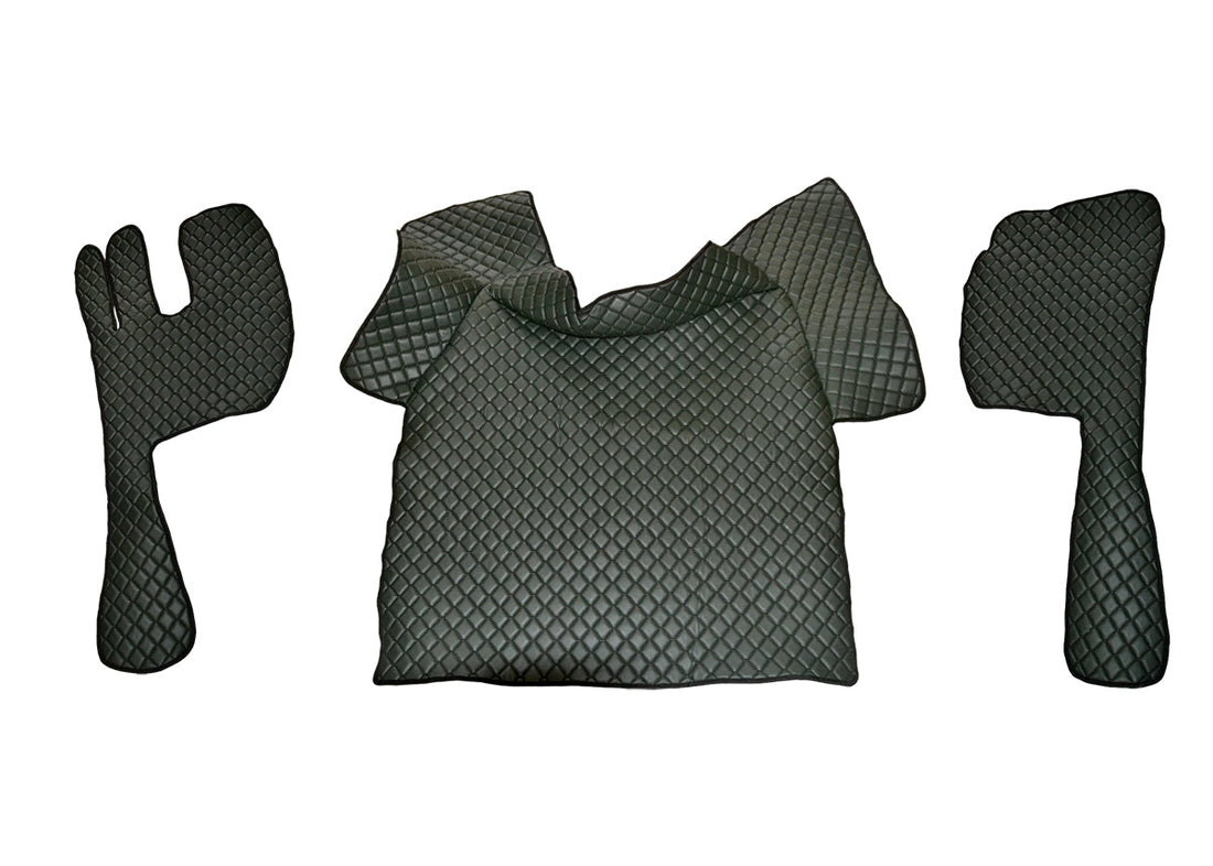 Jeu de tapis de sol en cuir – adapté pour Volvo FH12/FH16 2002–2012, vert