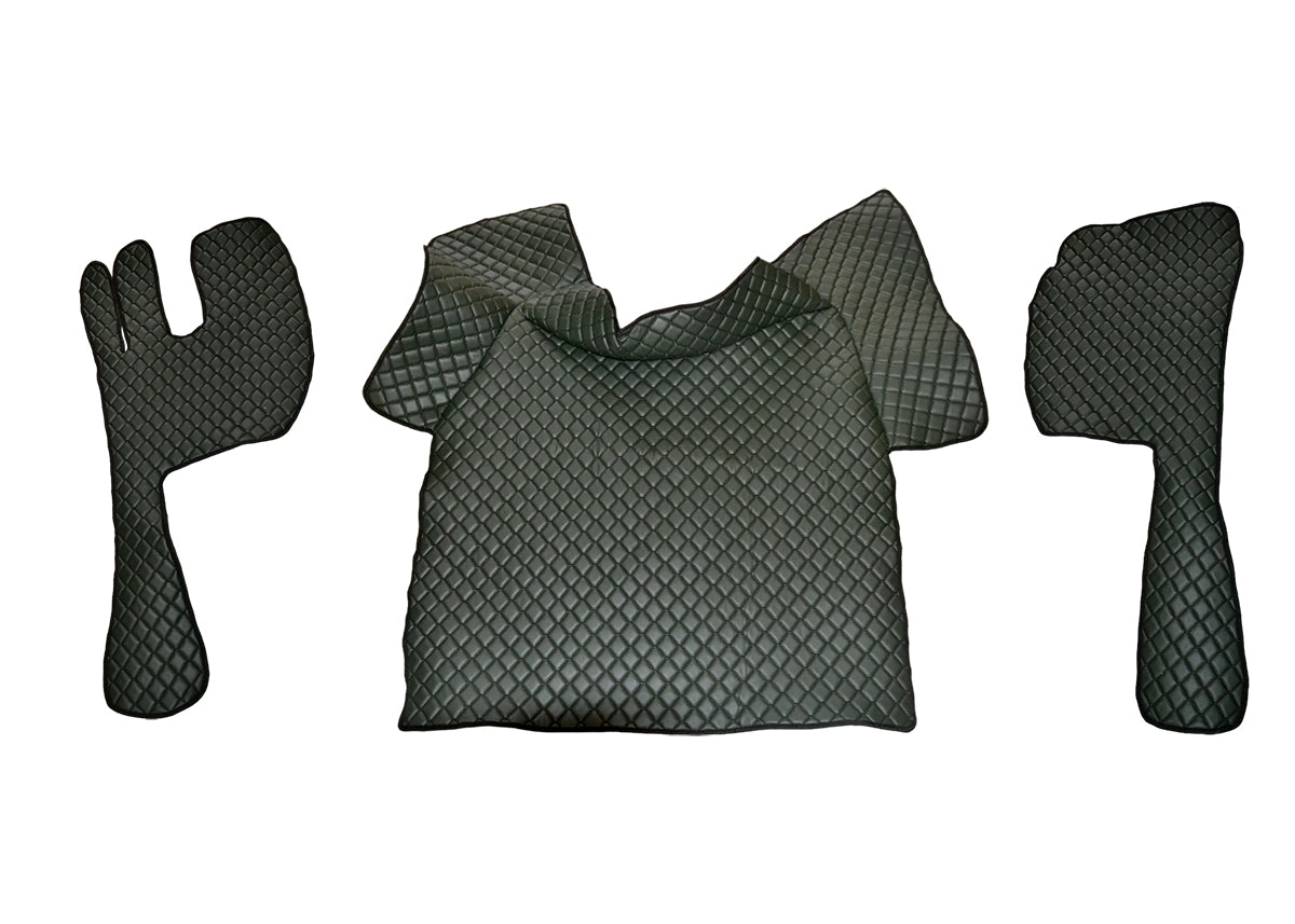 Jeu de tapis de sol en cuir – adapté pour Volvo FH12/FH16 2002–2012, vert