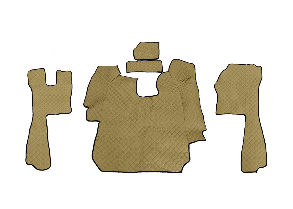 Tapis de sol en cuir – adapté pour Scania R boîte automatique 2004–2010, beige