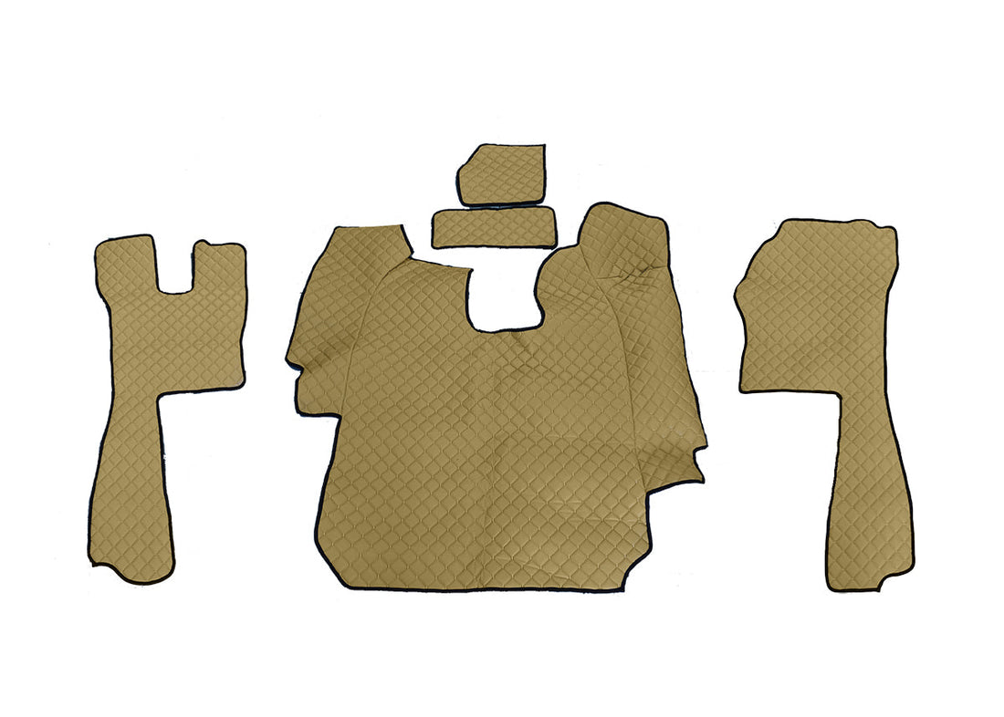 Δερμάτινα πατάκια δαπέδου – κατάλληλο για Scania R αυτόματο 2004–2010, Μπεζ