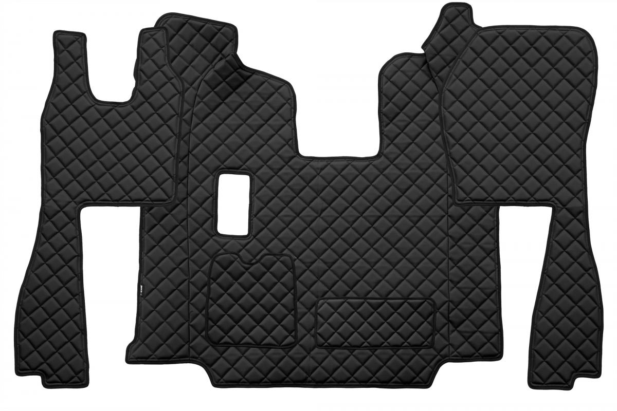 Tapis de sol cuir – adapté pour Scania R 2010–2016, boîte manuelle, noir