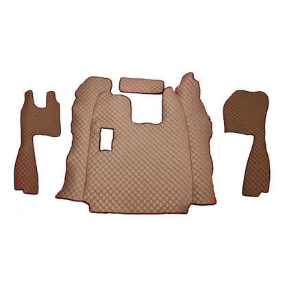 Tapis de sol en cuir adaptés pour Scania R 2010–2016 boîte manuelle – Marron