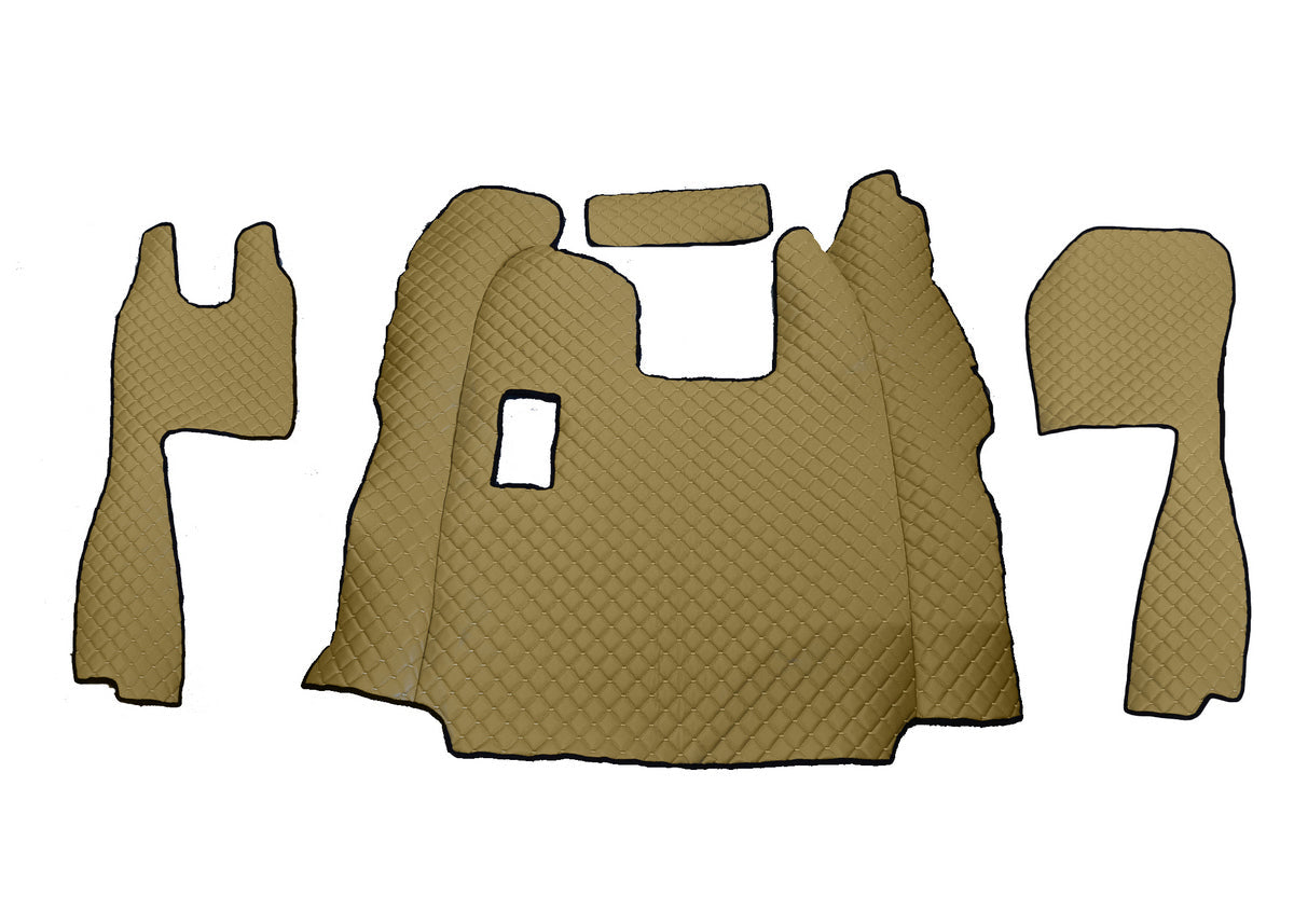 Tapis de sol beige en cuir synthétique (éco-cuir) – adaptés pour Scania R boîte manuelle 2010–2016