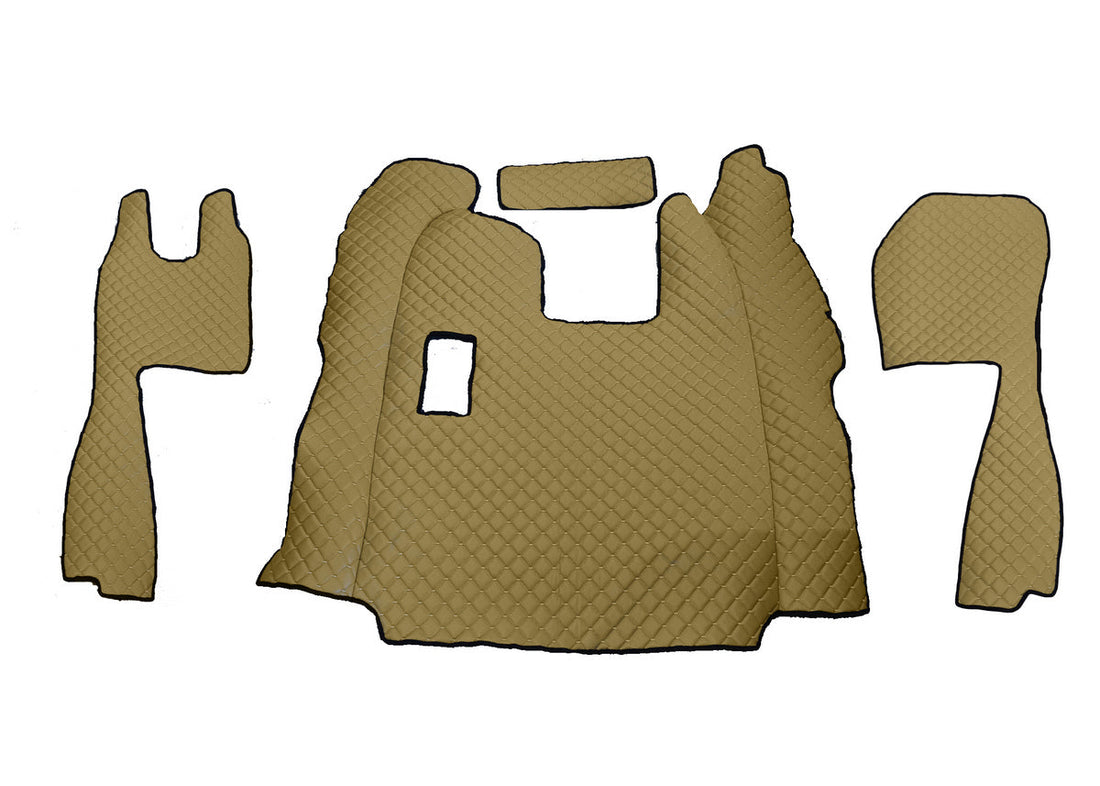 Μπεζ πατάκια δαπέδου από τεχνητό δέρμα (eco leather) – κατάλληλο για Scania R χειροκίνητο 2010–2016